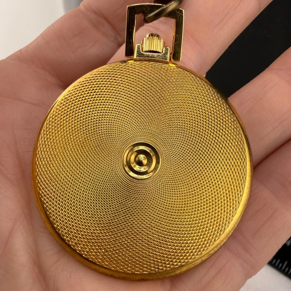 Vintage Engraved Pocket Watch Gold Tone 13